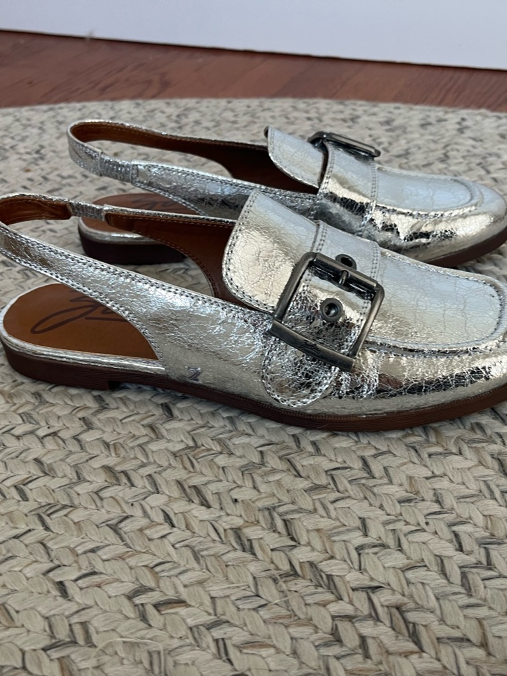 Zodiac Metallic Silver Slingback Loafers for - Picture 3 of 7